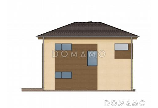 Проект современного двухэтажного каркасного дома / Фасад 1