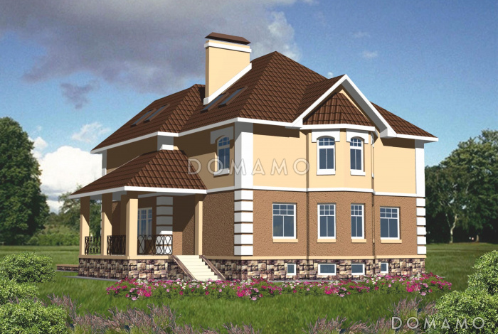 Проект коттеджа с подземным гаражом Проект коттеджа с подземным гаражом