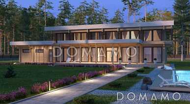 Проект большого двухэтажного дома из клееного бруса с гаражом