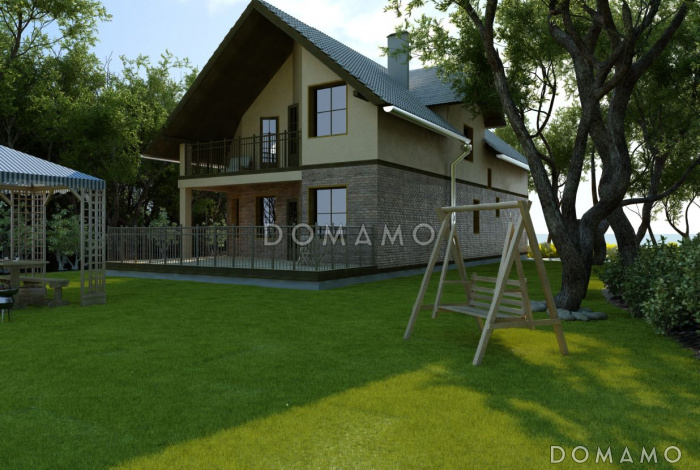 Проект дома с традиционным композиционным решением Проект дома с традиционным композиционным решением