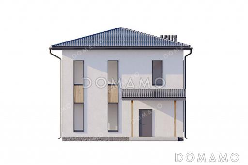 Проект двухэтажного дома с 4 спальнями, совмещенной кухней-гостиной и 4 санузлами / Фасад 3