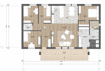 С-144.2 одноэтажный дом / План 1 этажа