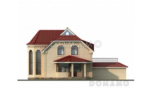 Проект большого коттеджа с зимним садом и гаражом / Фасад 3