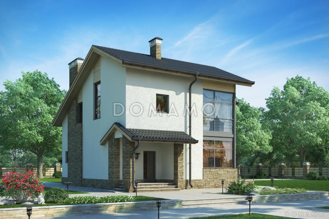 Проект дома с террасами, мансардными окнами, кухней-столовой / 1