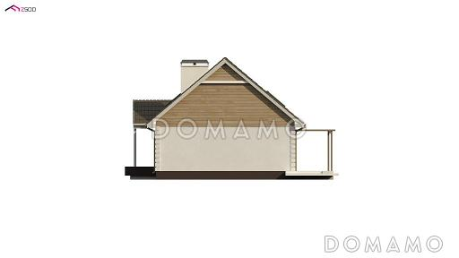 Проект простого одноэтажного мансардного дома из кирпича с шестью спальнями и просторной гостиной / Фасад 4