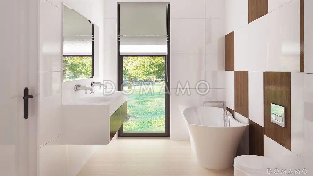 Проект дома из газобетона с террасой, панорамными окнами и плоской крышей / 12