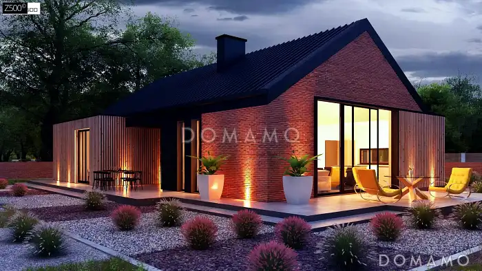 Проект кирпичного дома в стиле барнхаус с кабинетом, комнатой отдыха и увеличенной котельной Проект кирпичного дома в стиле барнхаус с кабинетом, комнатой отдыха и увеличенной котельной