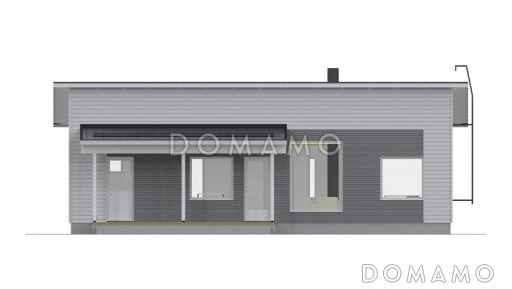Проект одноэтажного каркасного дома с односкатной крышей / Фасад 3