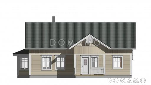 Проект дома с деревянной отделкой фасадов / Фасад 2 Проект дома с деревянной отделкой фасадов / Фасад 2