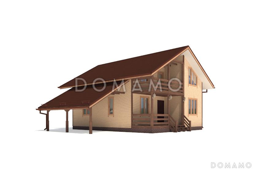 Проект стильного дома из клееного бруса с балконом / 6