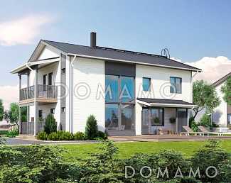 Проект каркасного дома со вторым светом над гостиной