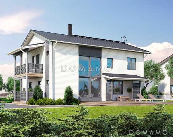 Проект каркасного дома со вторым светом над гостиной Проект каркасного дома со вторым светом над гостиной