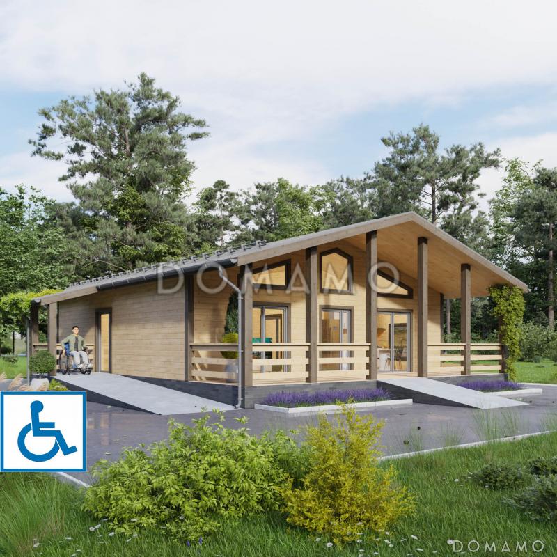 Дом, адаптированный для маломобильных людей, 10х10м. Дк-189 / 1