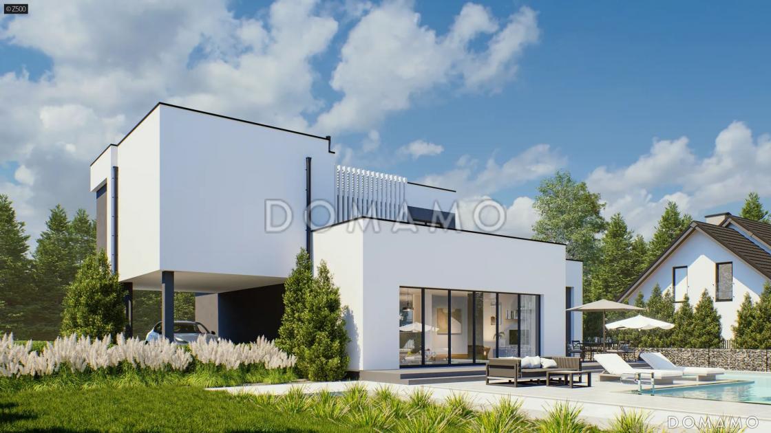 Проект дома из газобетона с бассейном, террасой и гаражом на 2 машины / 5