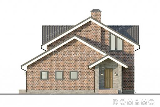 Проект загородного дома с 3 спальнями, изолированной кухней, гаражом на 2 машины и мастерской / Фасад 1