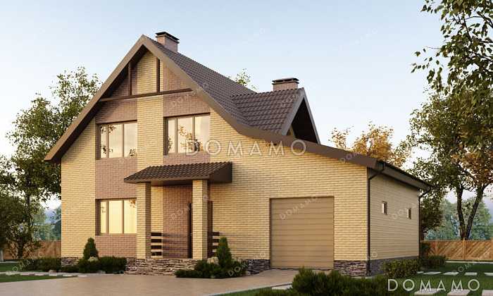 Проект дома с тремя спальнями, гаражом на один автомобиль и мастерской