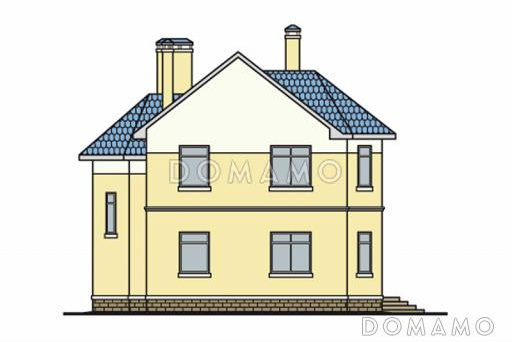 Проект кирпичного дома с выразительной архитектурой / Фасад 2