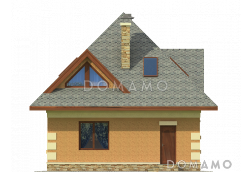 Проект дома из газобетона с многощипцовой крышей / Фасад 4