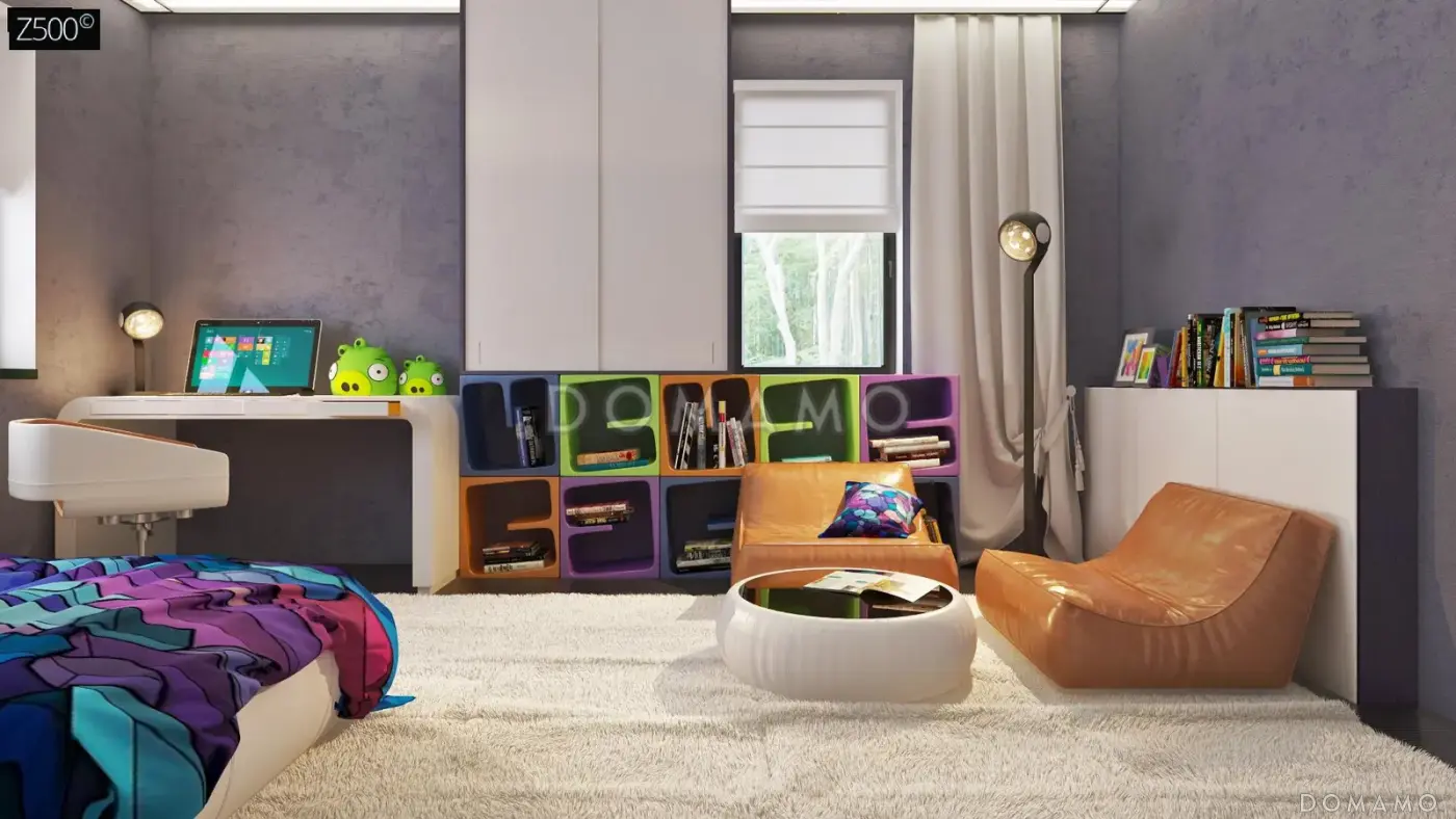 Проект компактного дома из газобетона с 3 спальнями, просторной гостиной и открытой террасой / 7