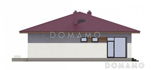 Проект одноэтажного дома в современном стиле из СИП панелей с двумя спальнями / Фасад 1