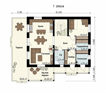 Сентябрь / План 1 этажа