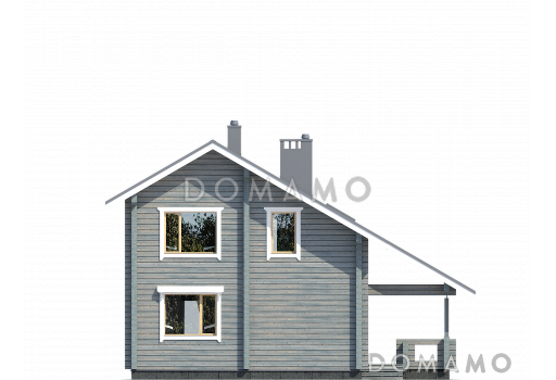 Проект двухэтажного дома из бруса в скандинавском стиле с котельной / Фасад 4