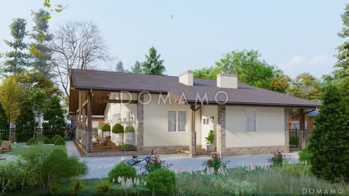 Проект дома с мансардой, вторым светом, большой гостиной и 4 спальнями / 4