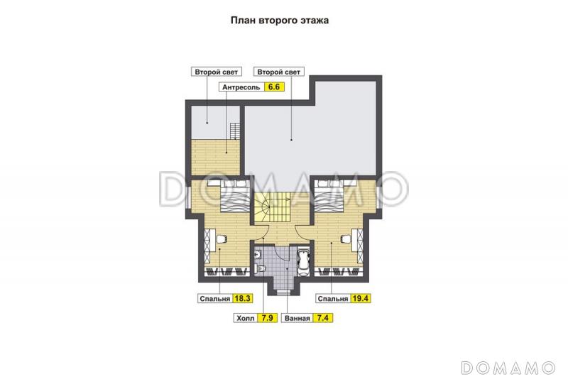 Проект теплого и уютного дома из кирпича / План 2 этажа