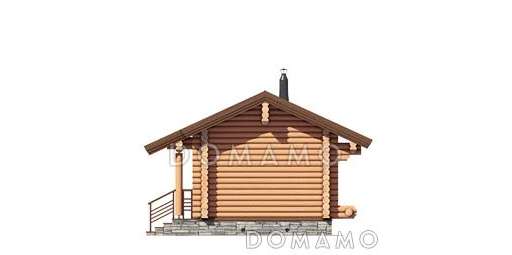 Проект бани с парной, душевой и комнатой отдыха / Фасад 4