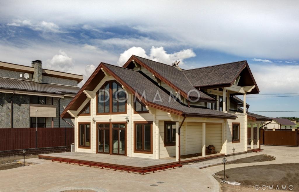 Проект дома из клееного бруса с обширным остеклением и вторым светом / 3