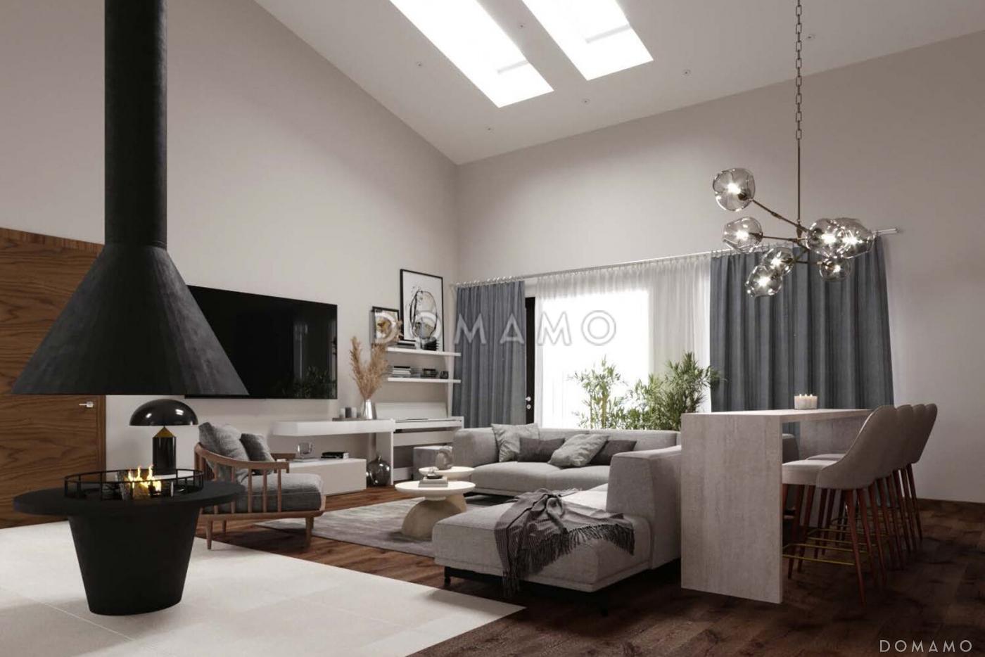 Проект дома из газобетона с сауной, 3 спальнями, террасой барбекю и навесом на 2 машины / 9