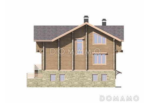 Проект дома с сауной на цокольном этаже / Фасад 4