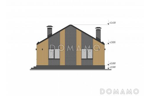 Проект одноэтажного стильного барнхауса S-94-2 / Фасад 3