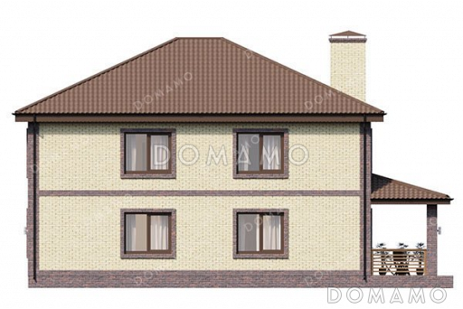 Проект дома с пятью спальнями и террасой / Фасад 4