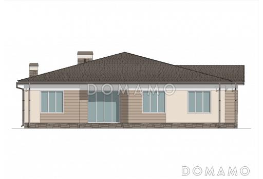Проект дома с 4 спальнями, комнатой для гостей и просторной гостиной / Фасад 3