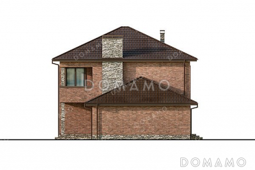 Проект двухэтажного дома с террасой и гаражом / Фасад 3