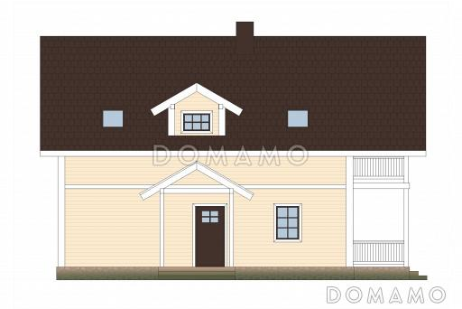 Проект каркасного дома с мансардными окнами / Фасад 4