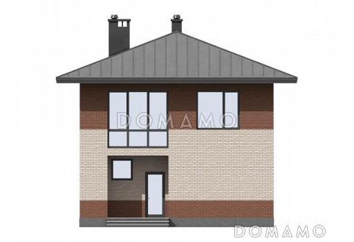 Проект двухэтажного дома с кладовой, кухней-столовой, лоджией / Фасад 1