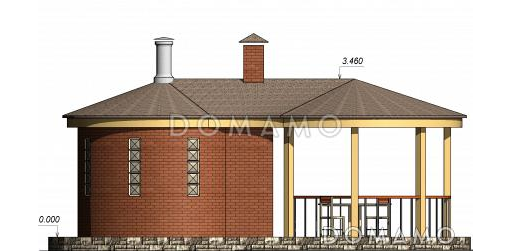 Проект винного погреба с террасой / Фасад 1