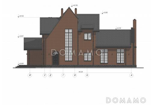 Дом в стиле Тюдоров S-265 / Фасад 4