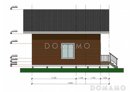 Каркасный дом для двух человек SK-56 / Фасад 1