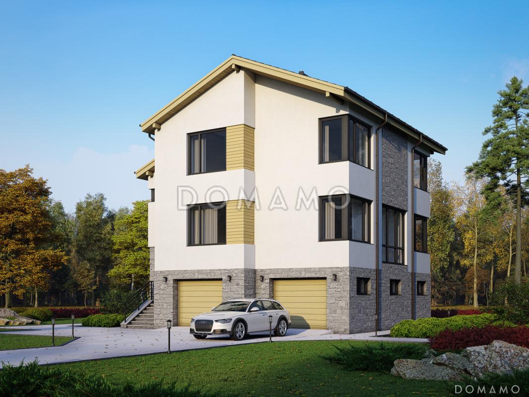 Проект трехэтажного газобетонного дома с двойным гаражом / 2