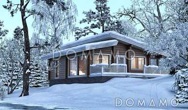 Проект одноэтажного дома из клееного бруса с двумя спальнями