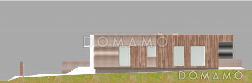 Проект одноэтажного дома в стиле хай-тек с гаражом и спа-бассейном на террасе / Фасад 3