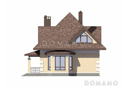 Проект дома из газобетона с эркером / Фасад 4