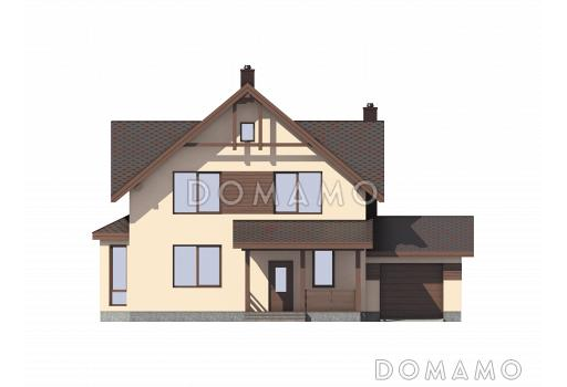 Проект дома из газобетона с спальней на первом этаже / Фасад 1