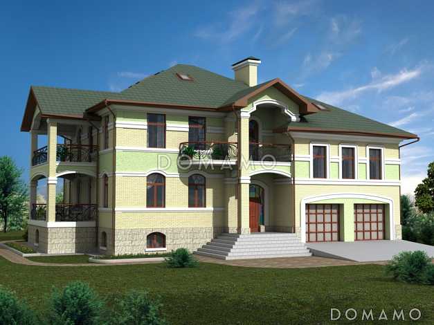 Проект двухэтажного загородного дома с высоким крыльцом Проект двухэтажного загородного дома с высоким крыльцом