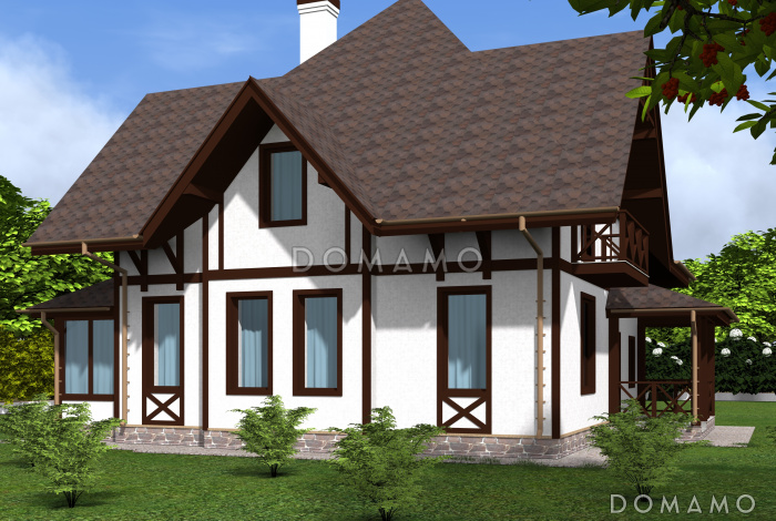 Проект просторного коттеджа в стиле кантри из СИП панелей Проект просторного коттеджа в стиле кантри из СИП панелей