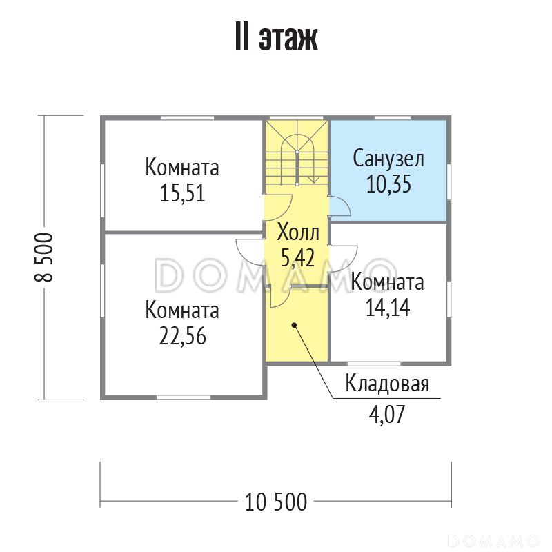 Проект дома с функционально распланированной планировкой / План мансардного этажа