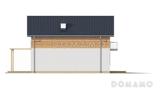 Проект двухэтажного дома из газобетона с кабинетом и гаражом справа / Фасад 4